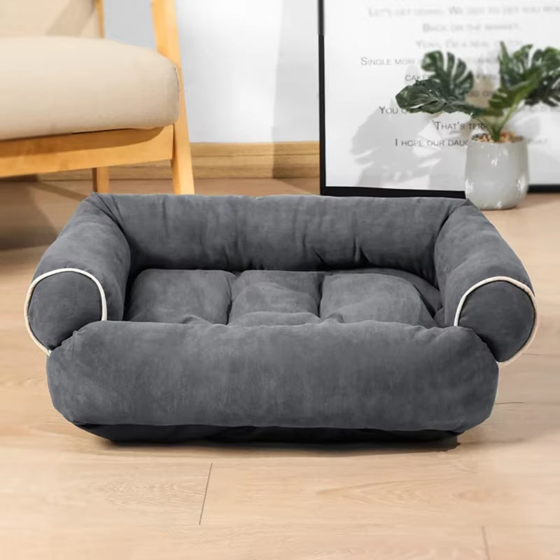 Super Soft Rectangle Dog Bed with Anti-Slip Bottom – Thick, Warm Sofa-Style Pet Mattress