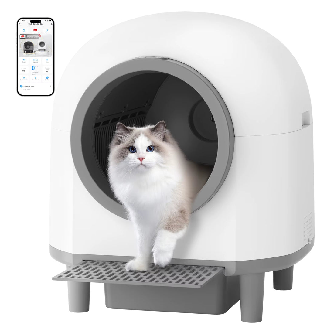 Smart Self Cleaning Automatic Cat Litter Box,110L Large Space