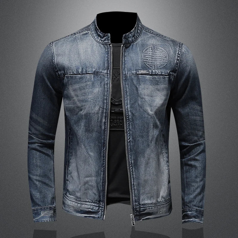Elite Mens Zipper Denim Jacket Jacket 