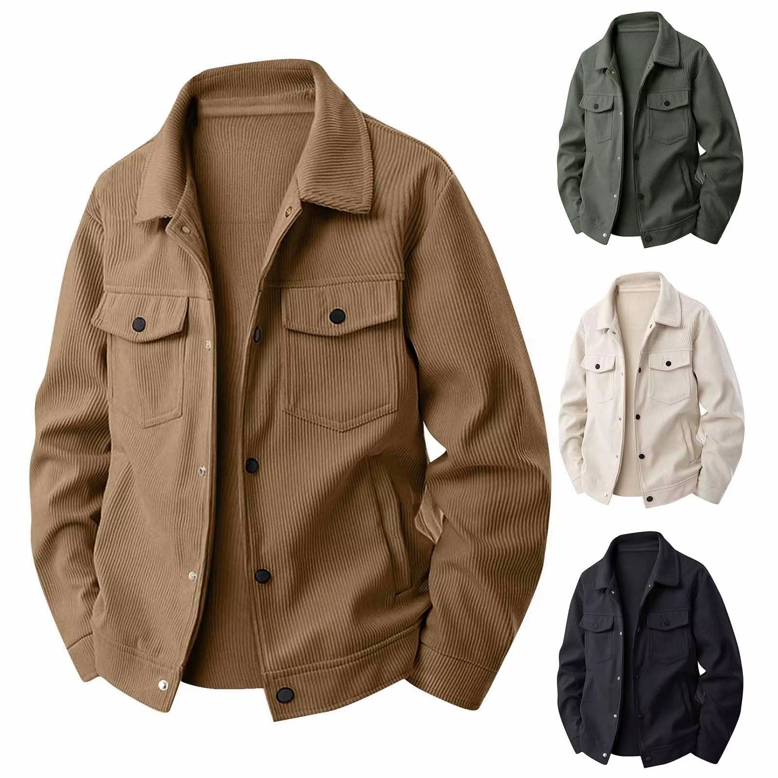 New Mens Flip Collar Fashionable Jacket Wear