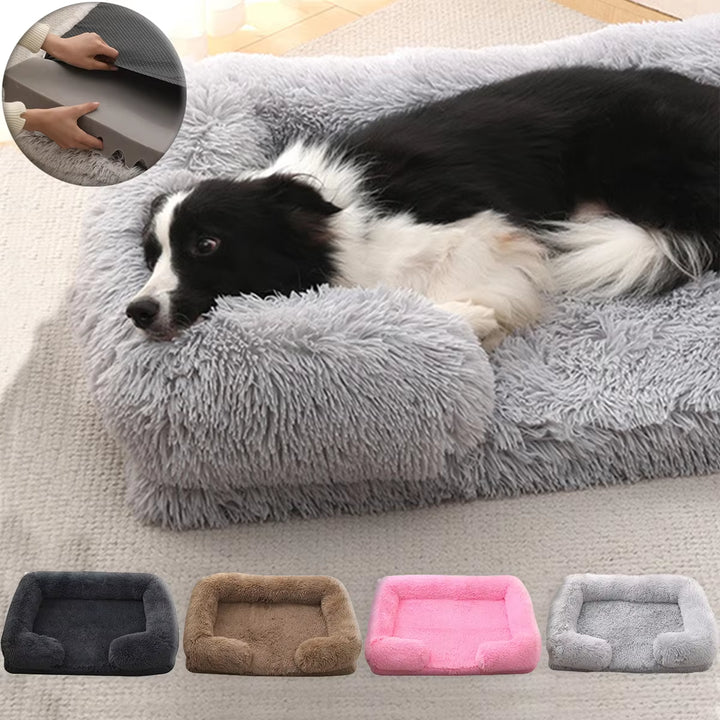 New Square Dog Bed Plush Pet Bed Winter Thickened Pad Bed 
