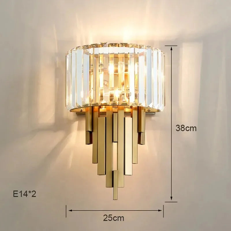 Nordic Luxury Crystal Wall Lamp Bedroom Wall Lamp