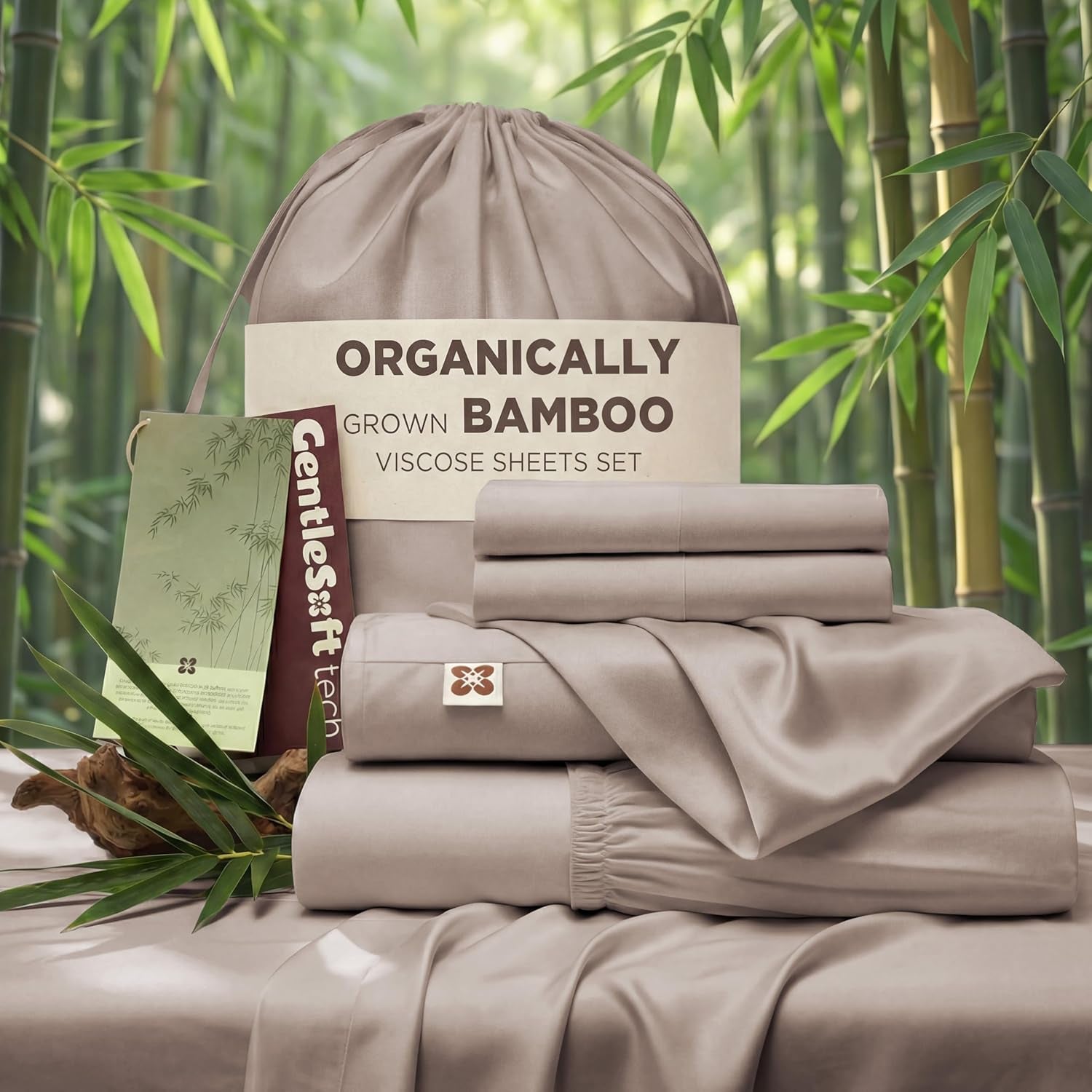 Premium 100% Organically Bamboo Viscose King Size Sheets Set