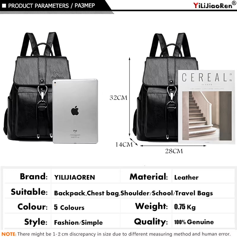 Anti Theft Backpack Women Shoulder Bag Famous Brand Leather Backpacks for Girls Large Capacity School Bags Ladies Back Pack