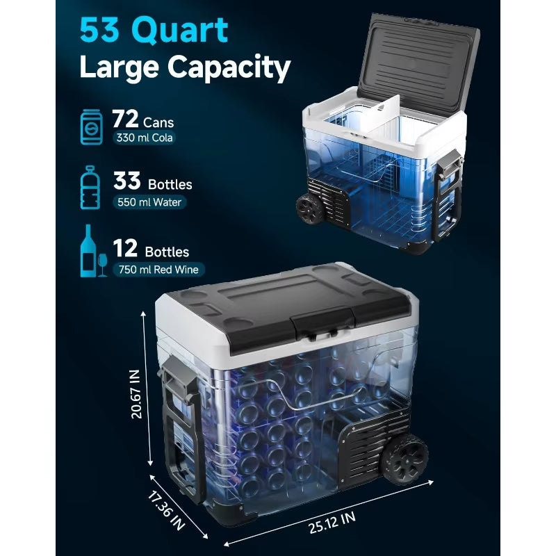 Car Fridge Portable Refrigerator -(50L) Electric Cooler for Camping travel