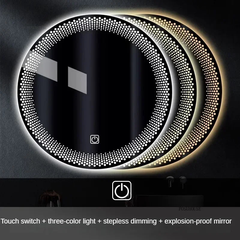 Modern multi colour Adjustable Smart Bathroom Mirror Wall Mounted Defogging Decorative Mirror