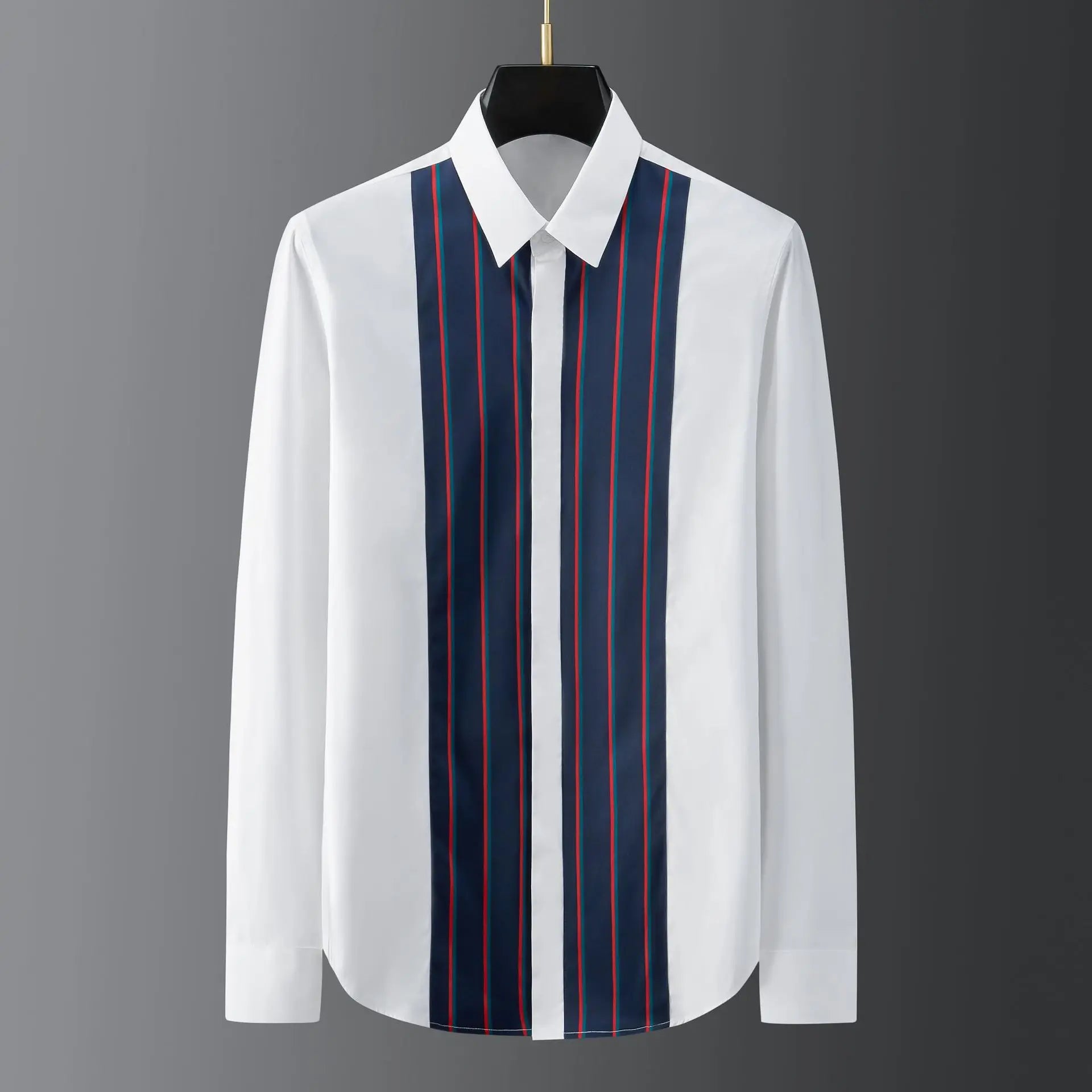 Striped Modern Men Lux Patchwork Shirt for Men Casual Wear