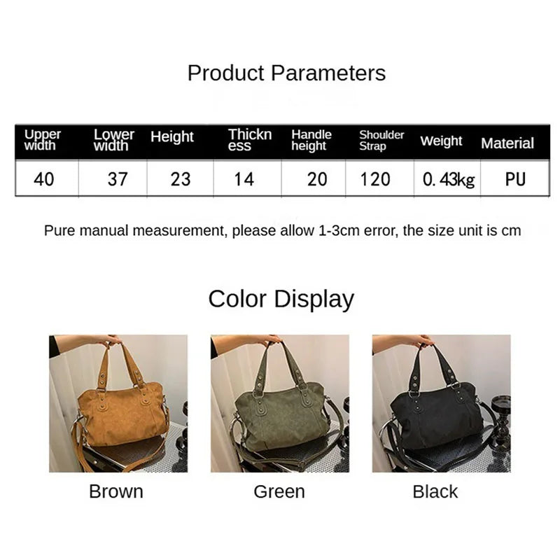 High Capacity Handbags Retro Design PU Shoulder Bags for Women Korean Fashion Big Armpit Bag Female Crossbody Bag 2024