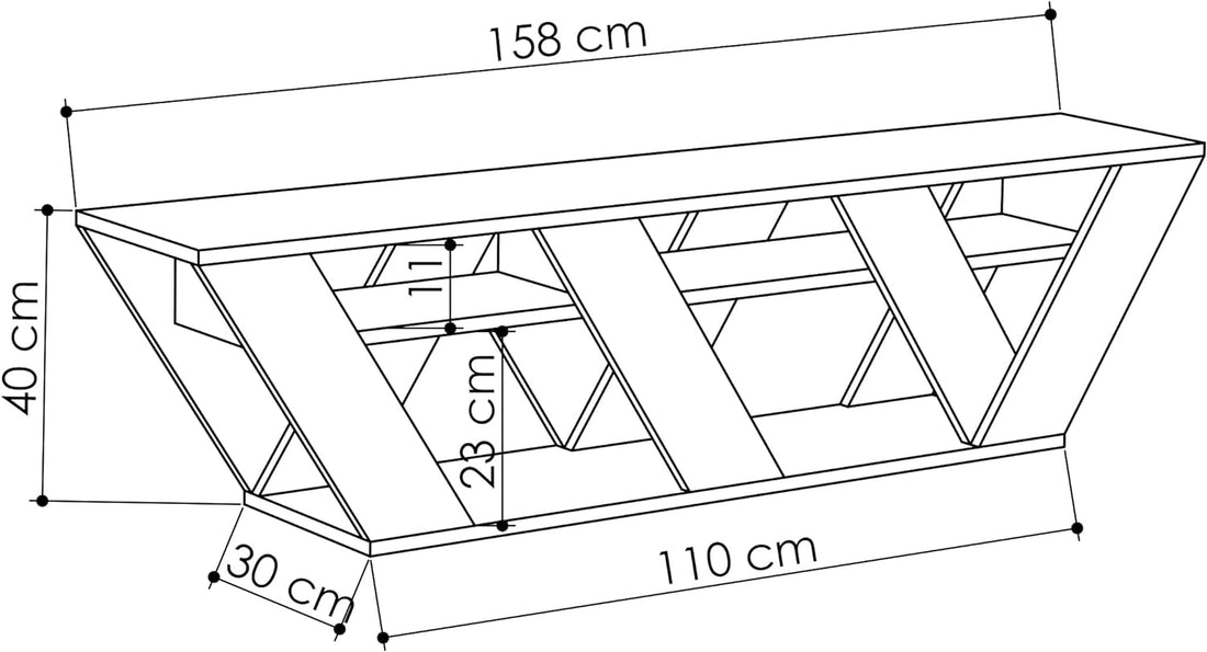 Modern TV Stand for up to 55-Inch Tvs, Tv Stand Media Unit, Tv Console, 2 Tiers Unit Component for Storage Shelf for Living Room, Bedroom Etc. with Multi Colour Option (Anthracite)