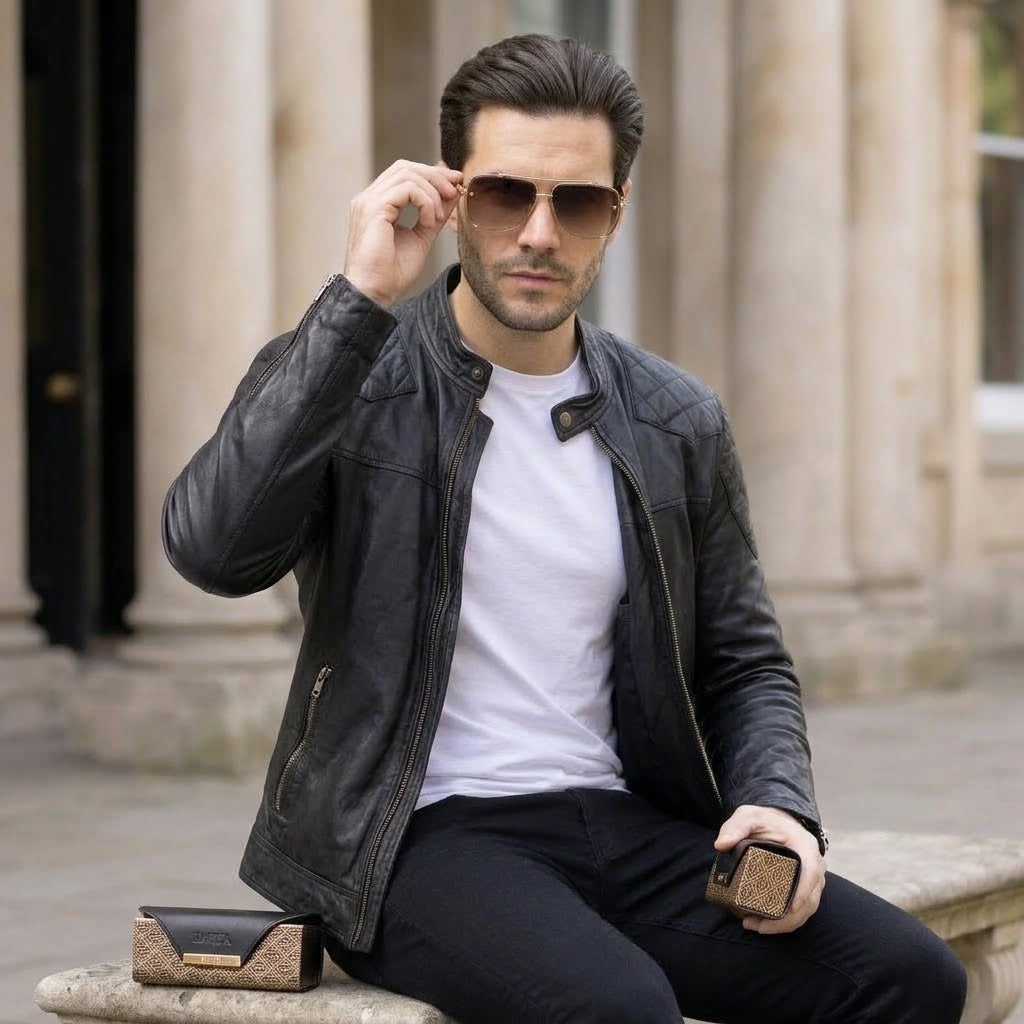 Luxury Titanium Pilot Sunglasses for Men Women – Retro Frameless UV400 Driving Eyewear