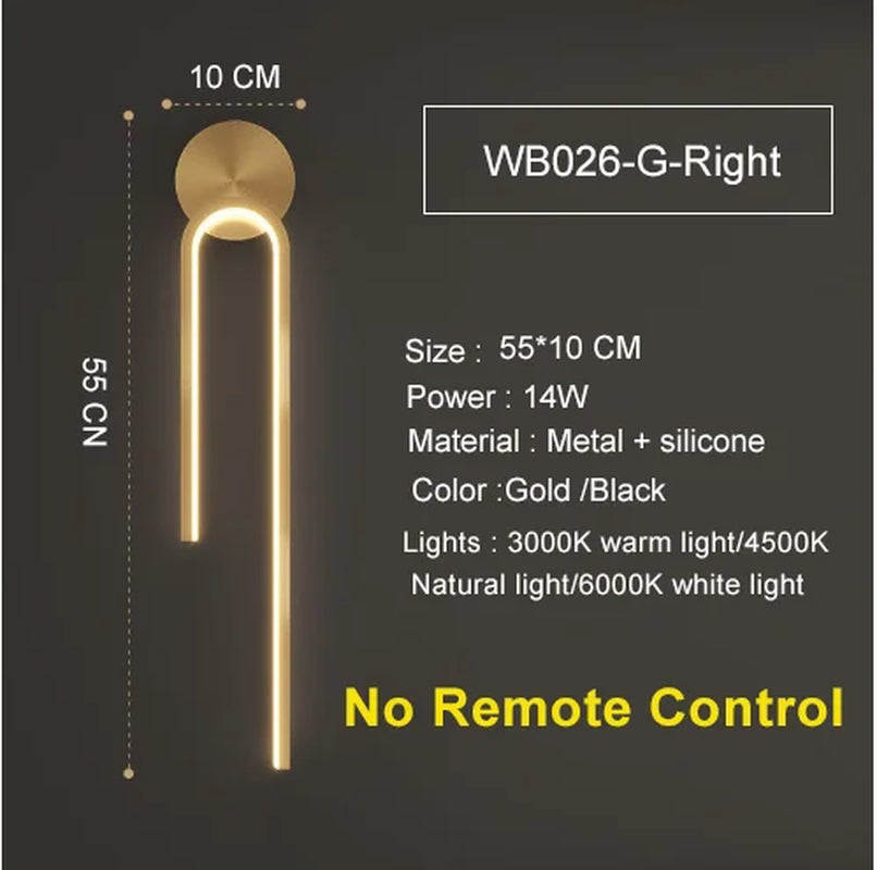 Modern LED Wall Lights Line Lamps Indoor Lighting for Bedroom Bedside Background Led Lamps