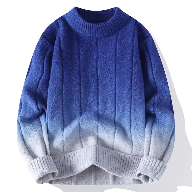 Knitted Sweaters Men'S Women Autumn Color-Matching Loose round Neck Long Sleeve Sweater Male High Quality Warm Knitwear Pullover