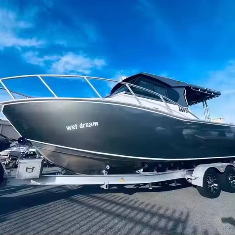 25Ft Deep V Aluminum Fishing Yacht Boat 7.5M Speed Boats with Outboard Engine for Cruising Sports Leisure & Entertainment