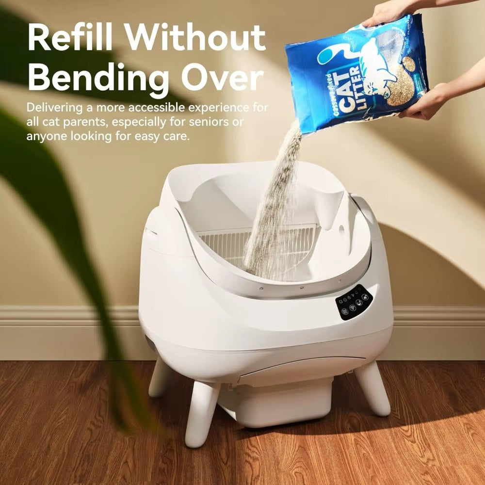 Modern Self Cleaning Cat Litter Box Open-X, 5G & 2.4G Wifi, Automatic
