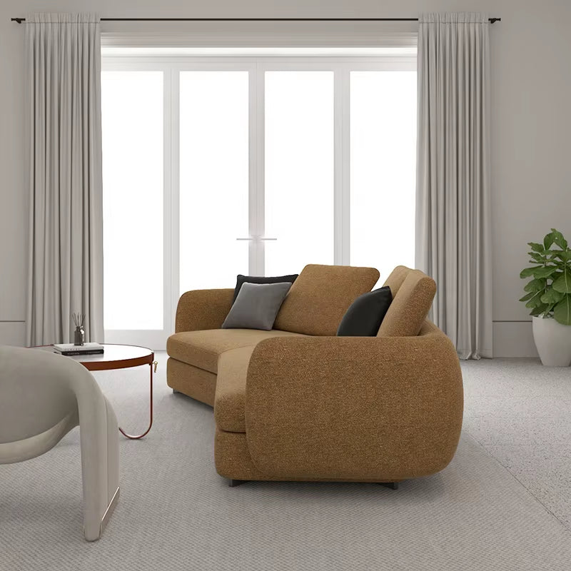 Modern Lobby Sofa Fabric Curved Italian Sectional Sofa