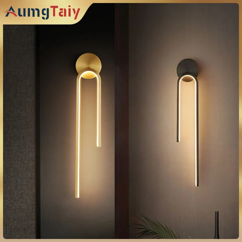 Modern LED Wall Lights Line Lamps Indoor Lighting for Bedroom Bedside Background Led Lamps