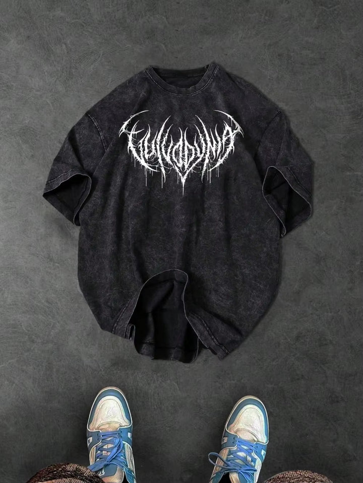 Men's Letter Print Crew Neck Short Sleeve T-Shirt