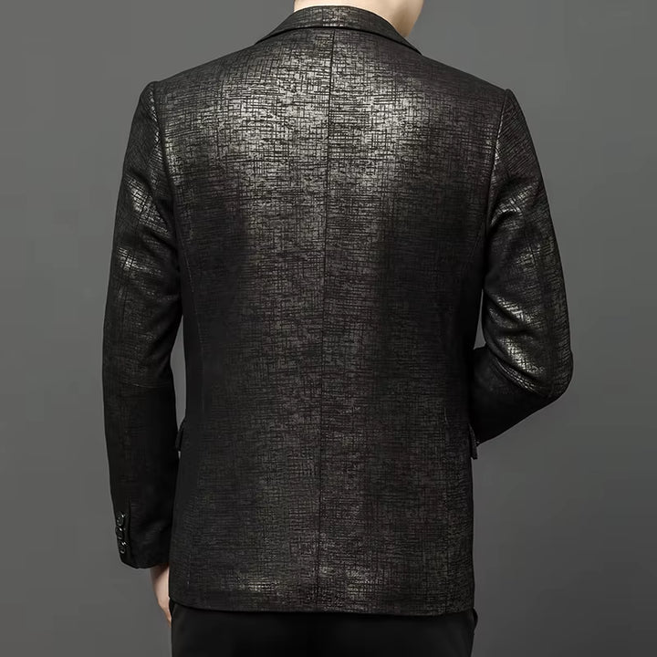 Premium Mens Leather Business Casual Jacket Blazer