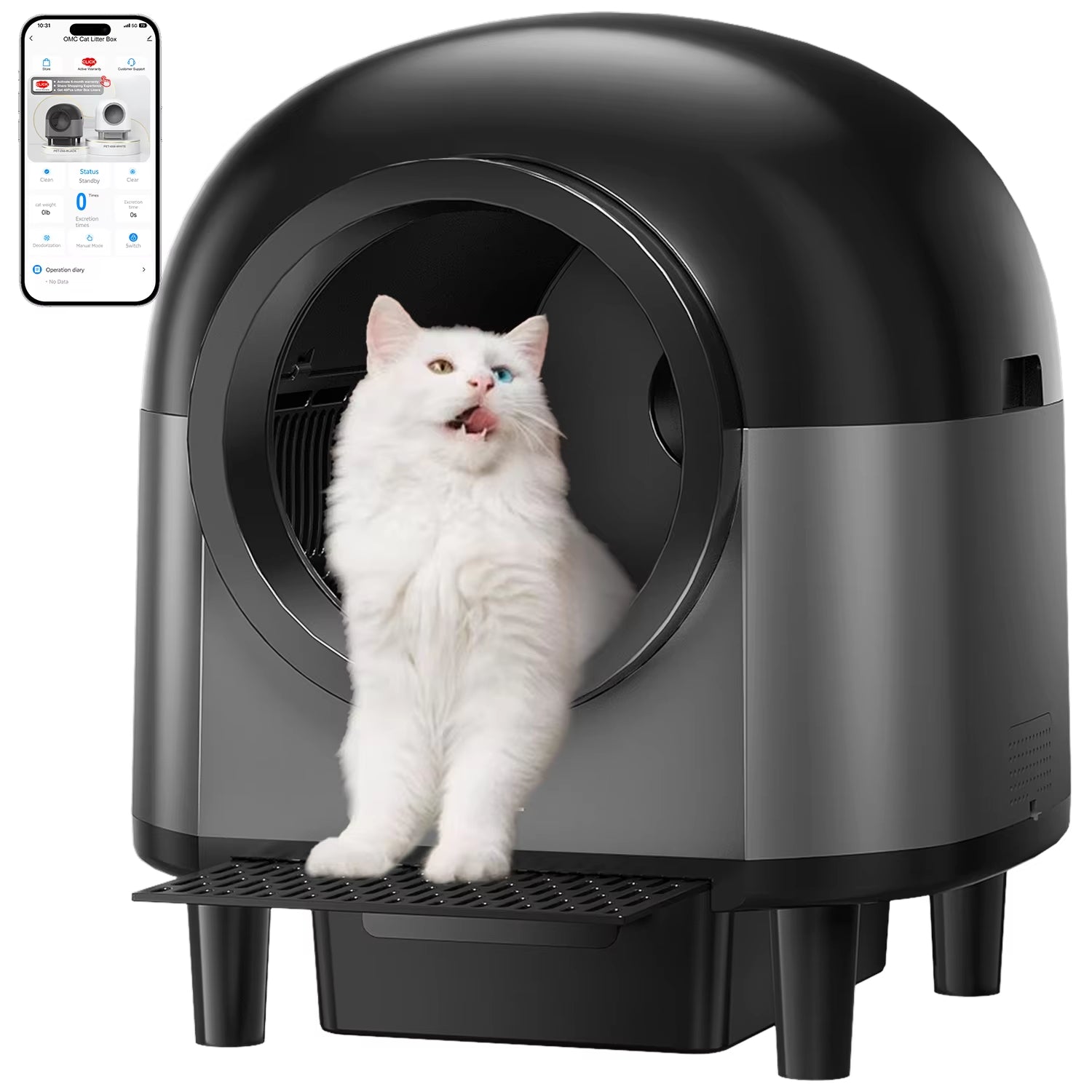 Smart Self Cleaning Automatic Cat Litter Box,110L Large Space