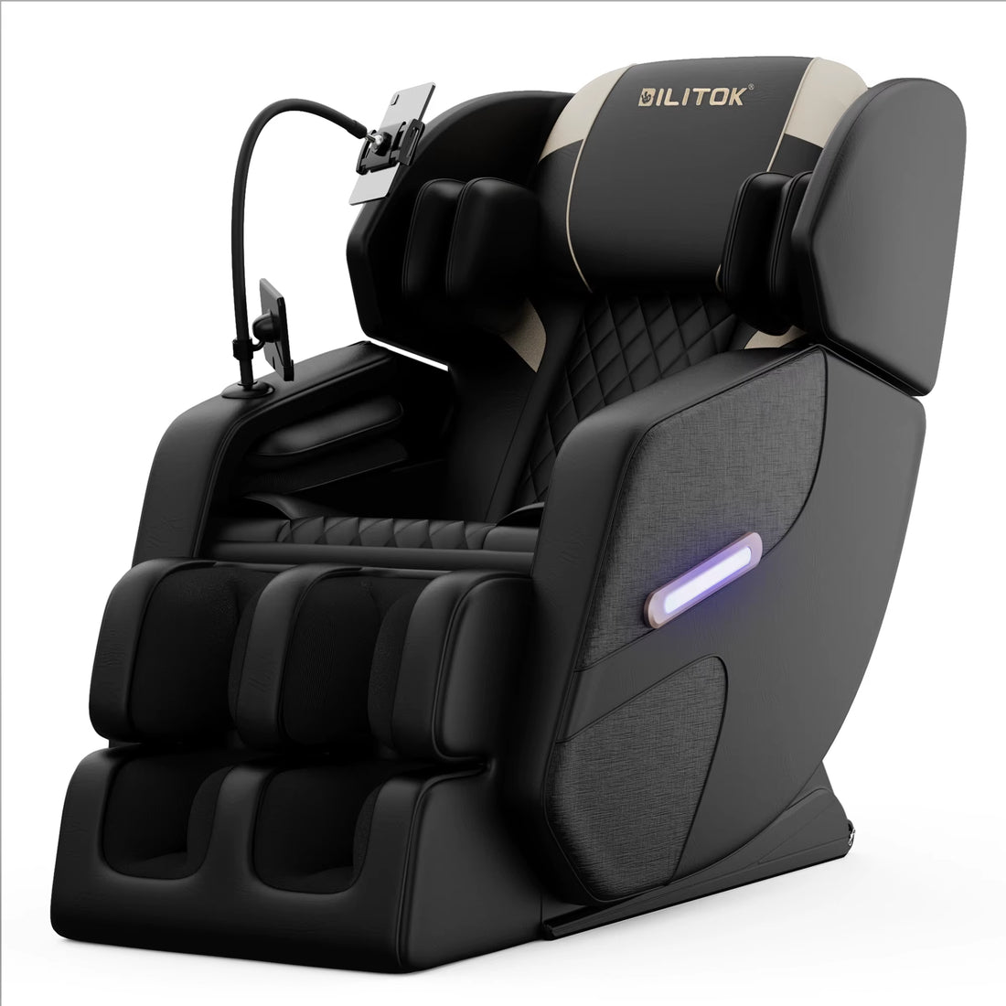 Modern Massage Chair Full-Body Air Compression, 6 Rollers with Touchscreen. 