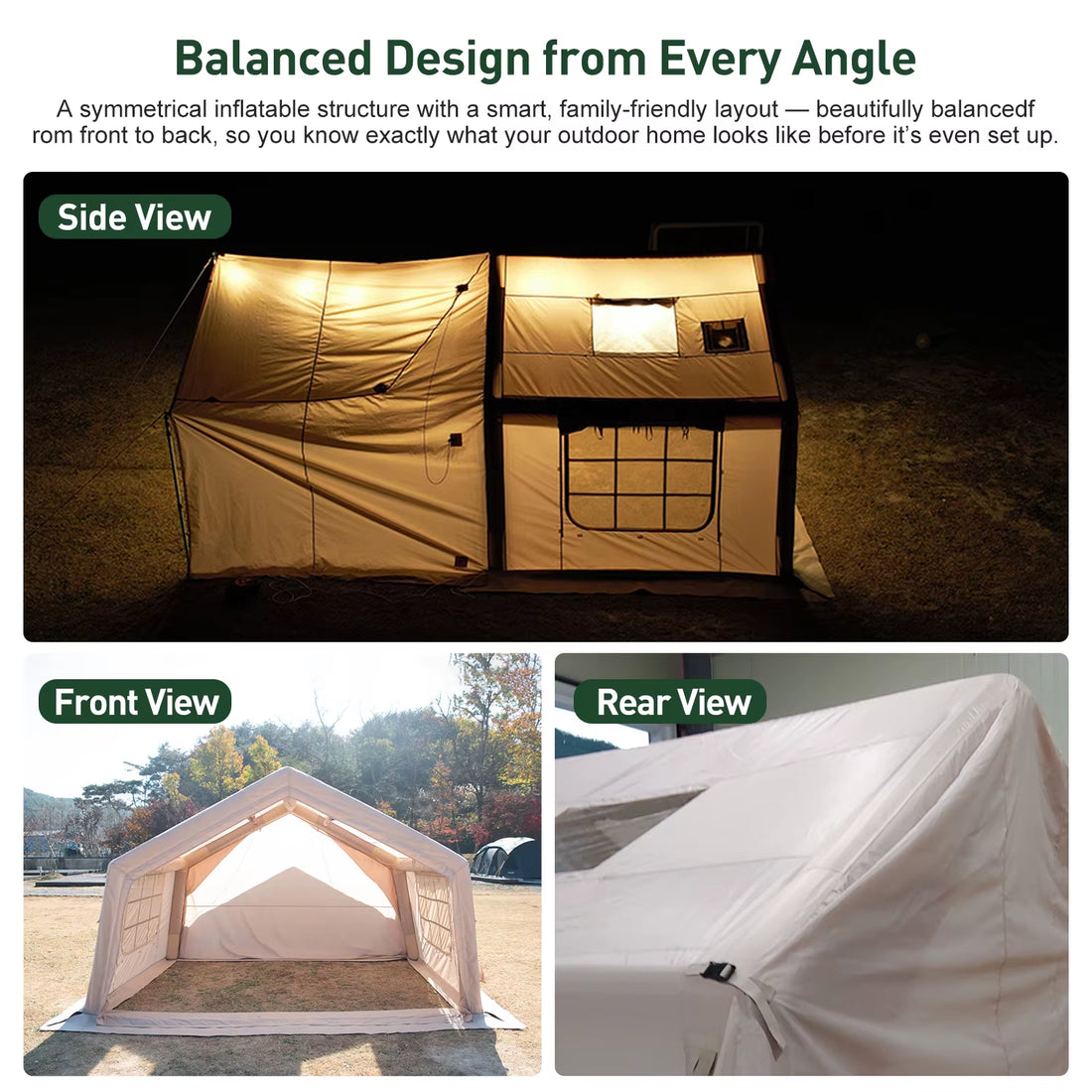Coody 9.0 Air Tent-Beige High Quality Wholesale 4 Season Camping Zelt Family Easy Setup Portable Foldable Inflatable Tent