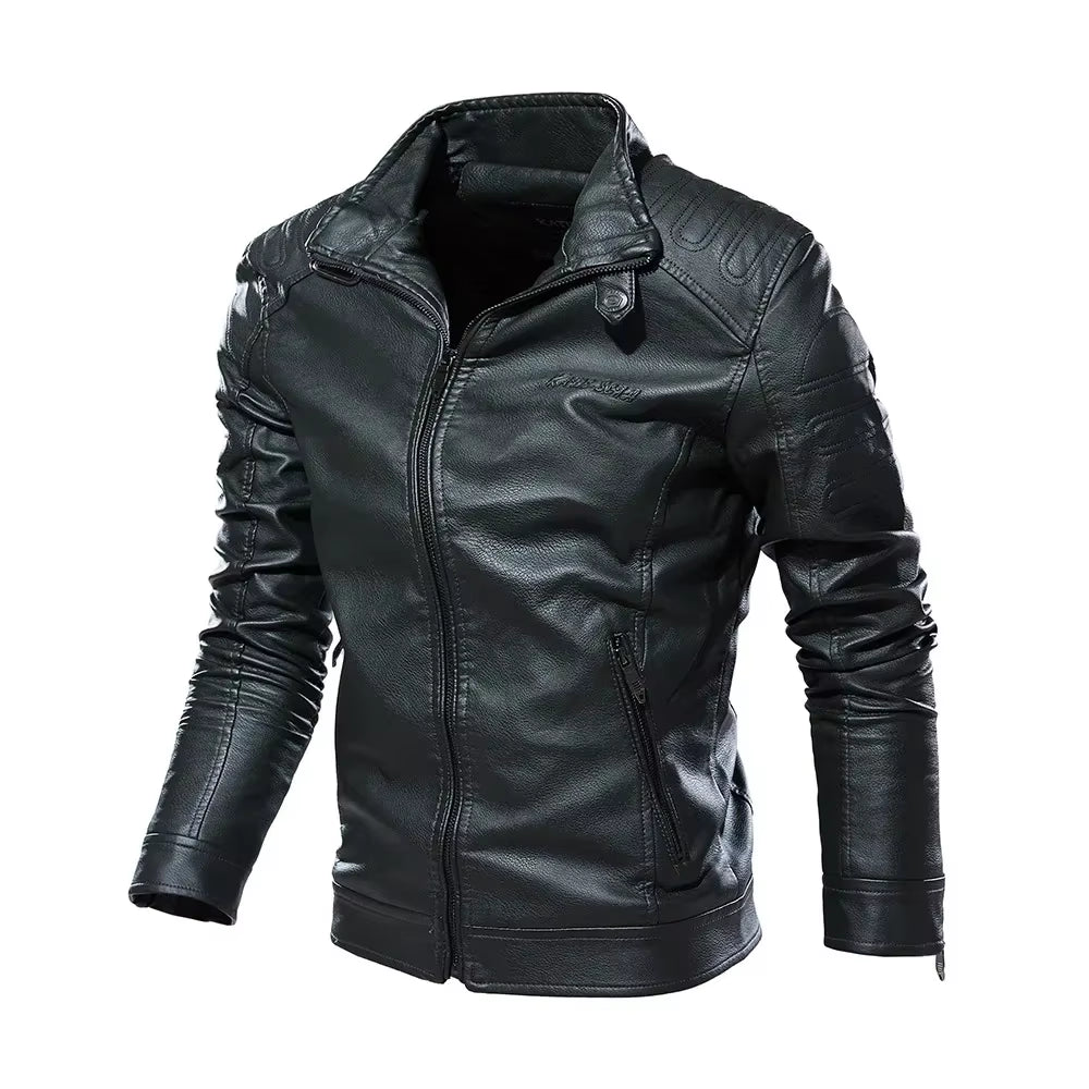 New Men's Premium  Korean Handsome  Leather Jacket Autumn Winter New Trendy Wear 