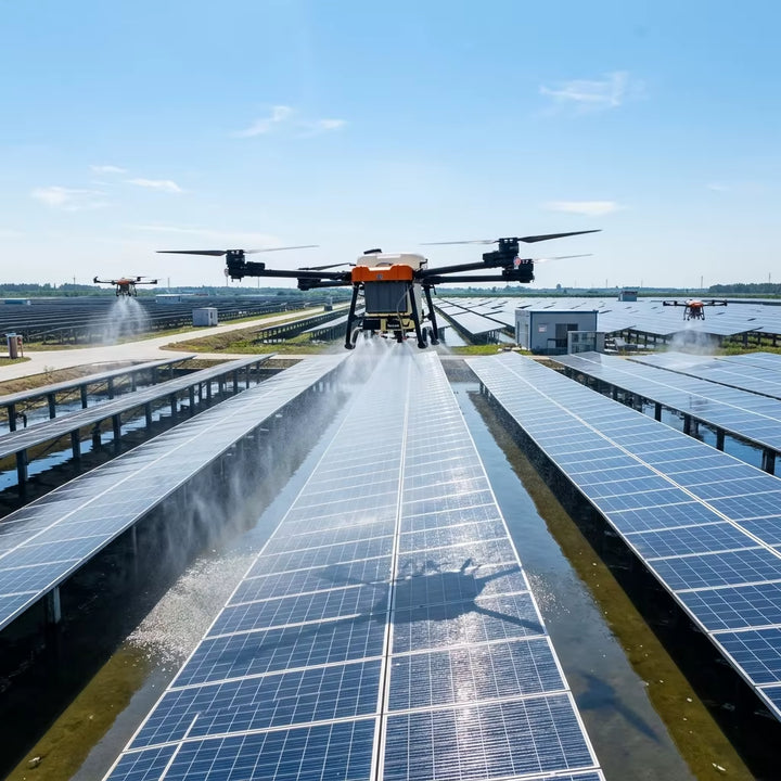 Outdoor Window Cleaning Drone with Water Hose Chemicals