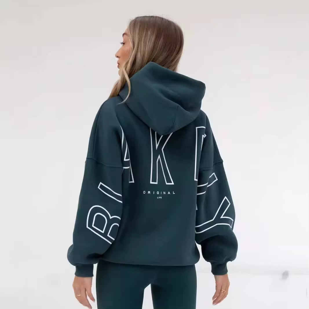 New High Street Trendy Print Oversized Hoodie 