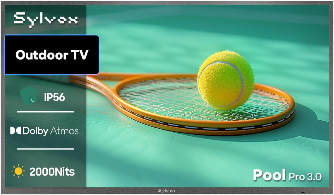 Outdoor TV, 55-Inch Waterproof Smart TV, 2000 Nits Full Sun TV, 4K, Dolby Atmos, HDR10, Weatherproof Television with Voice Assistant Remote (Pool Pro 2.0, Latest Model)