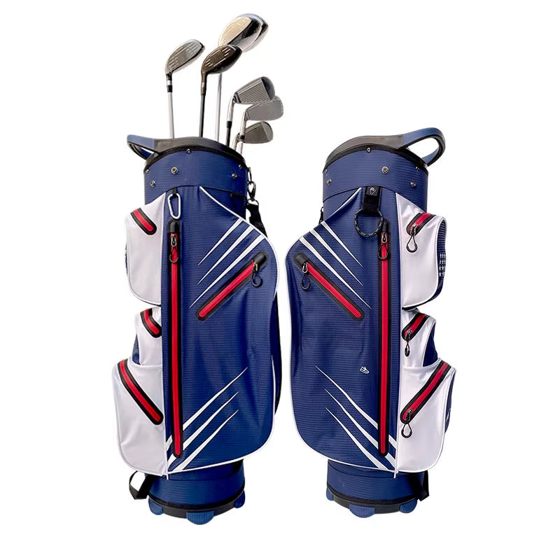 Vintage Waterproof Golf Cart Bag with Zipper Closure, High-Quality Golf Bag