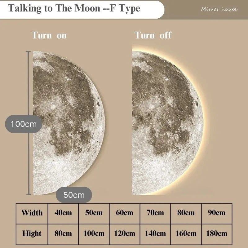 Remote Control Dimming Wall Painting Lamp Creative LED Moon Painting Lights