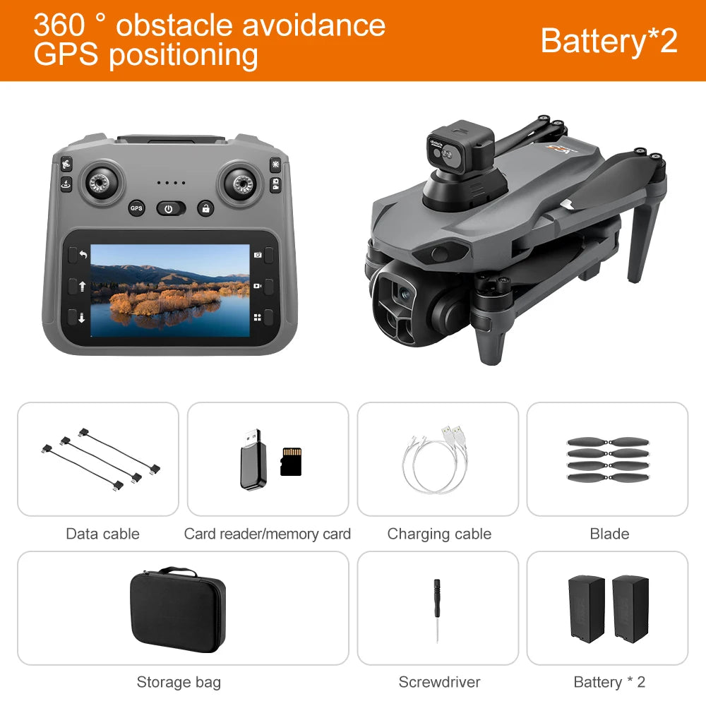 V916MAX GPS Return Drone 5G 8K HD 4K Dual Camera Dron Remote with Screen Laser Obstacle Avoidance Drone RC Toys Gifts FPV