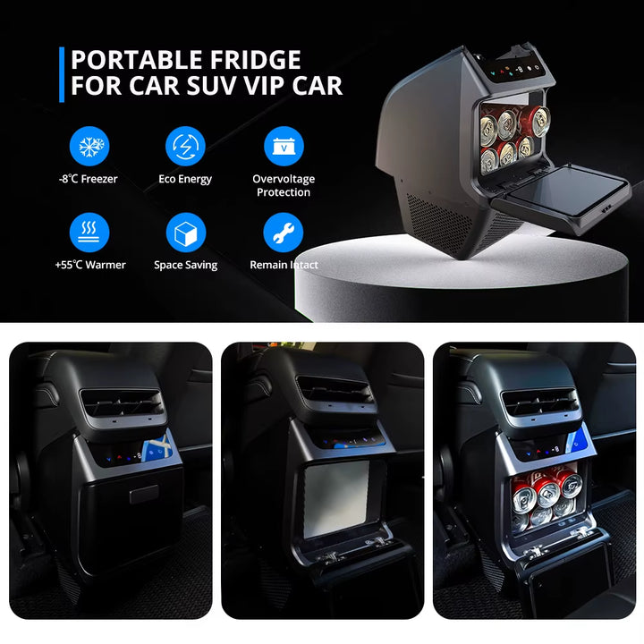 Wholesale Texla Accessories 4.6L Tesia Modle Y Fridge Mini Modified Car Refrigerator with LED Control