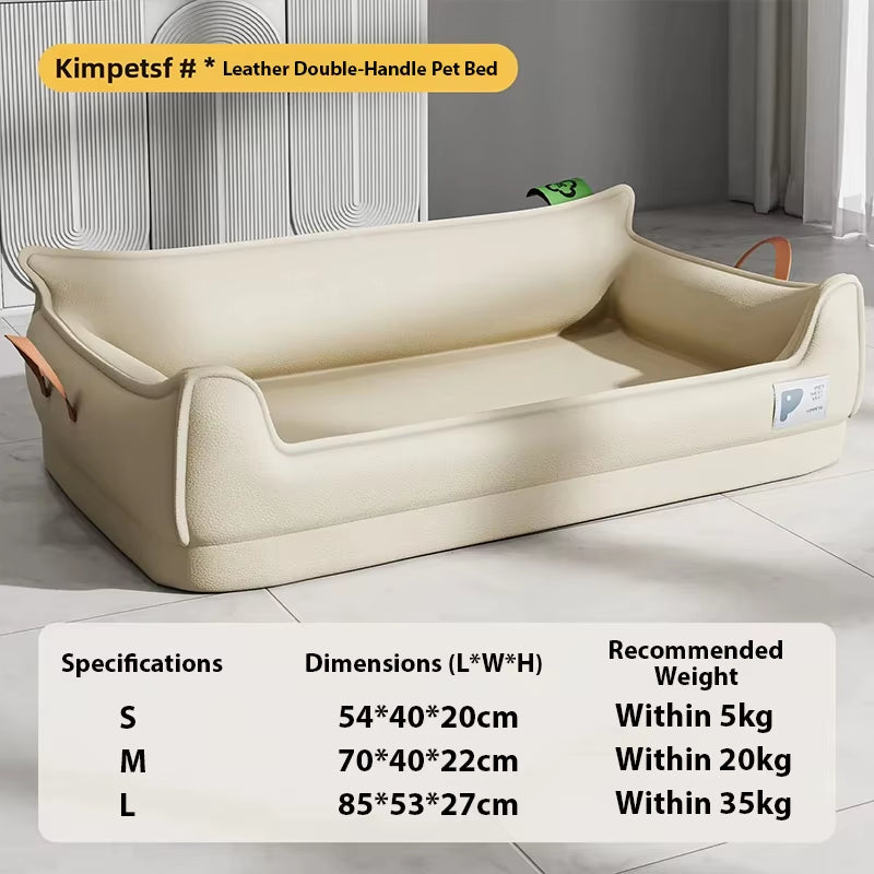 Modern Orthopedic Leather Dog Bed Sofa – Detachable Rectangle Pet Bed