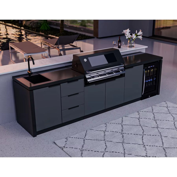 New Outdoor Stainless Kitchen with Bbq Grills Set
