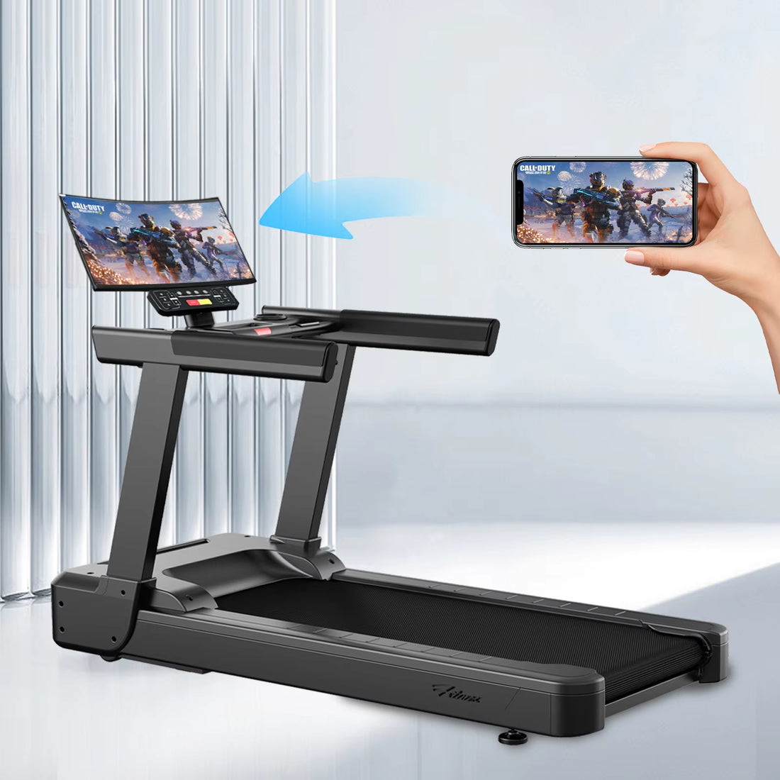 Newest Design Commercial Treadmill Gym Machine with Screen Projection