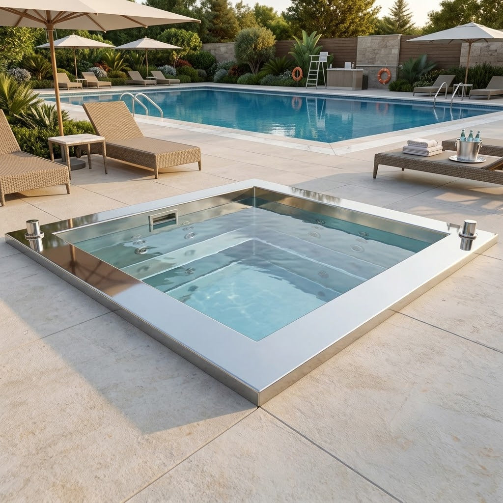 Modern Stainless Steel Jet Massage Bathtub for Luxury Bathrooms