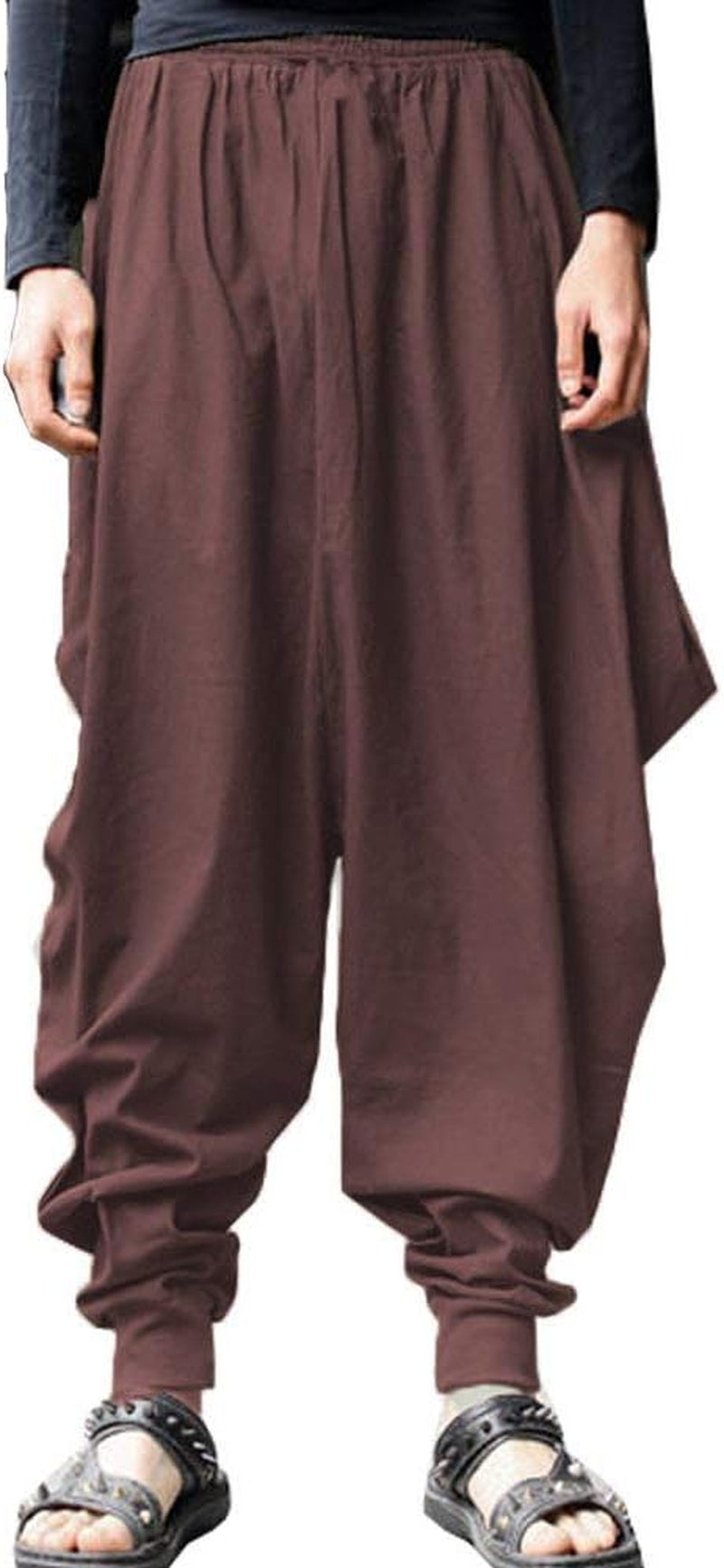 Mens Casual Pants Loose Stretchy Waist Trousers