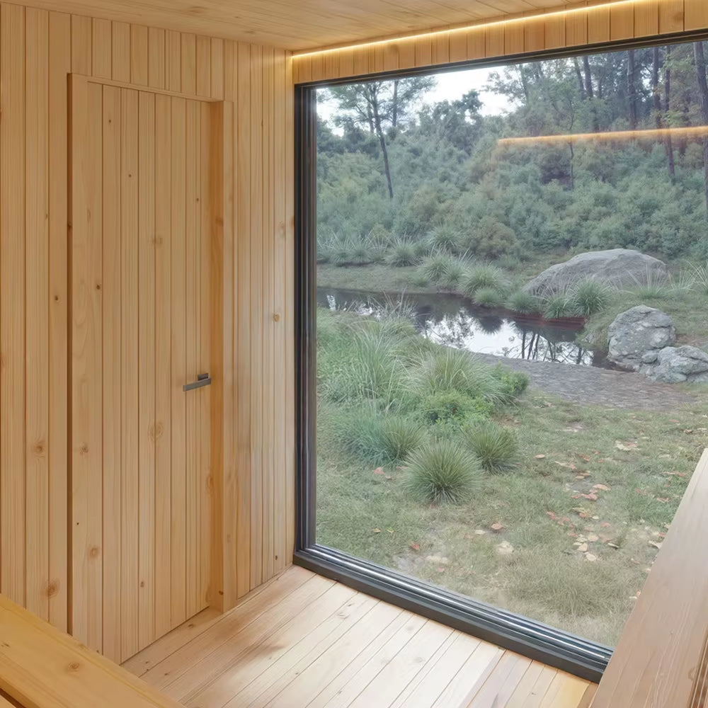 Modern Outdoor Sauna with Hybrid Hot Tub Wellness Inc.