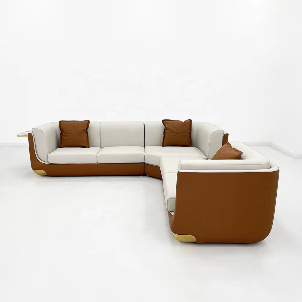 Elite Italian Design Luxury Top Leather Sectional Sofa