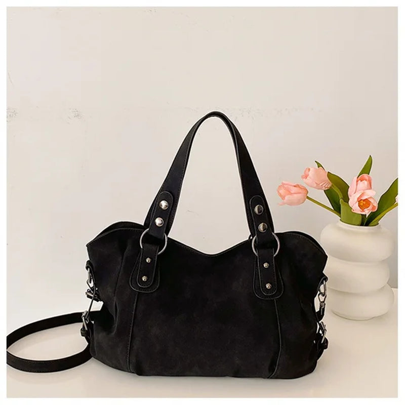 High Capacity Handbags Retro Design PU Shoulder Bags for Women Korean Fashion Big Armpit Bag Female Crossbody Bag 2024