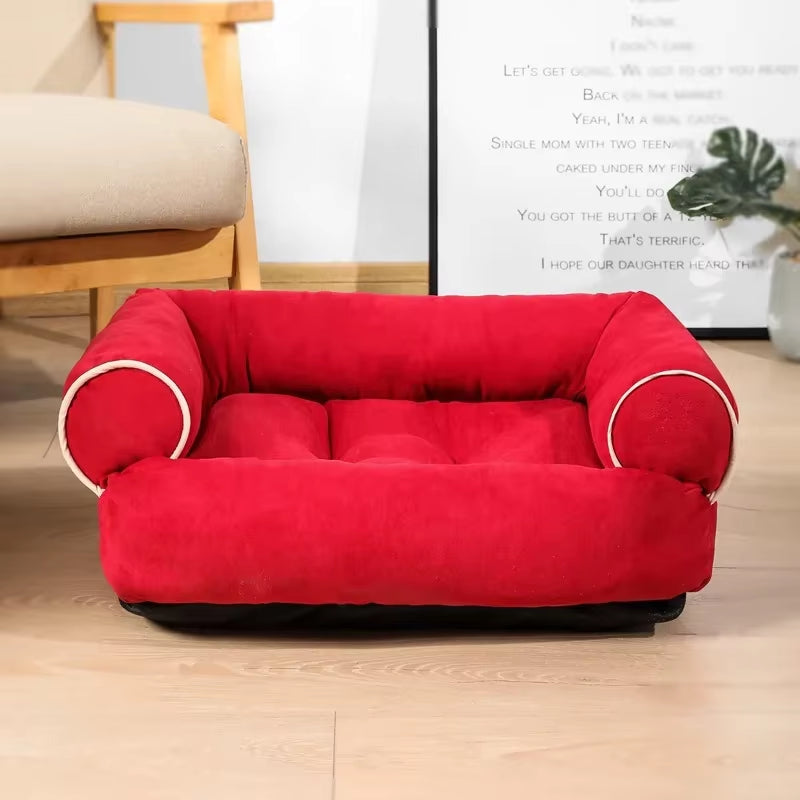 Super Soft Rectangle Dog Bed with Anti-Slip Bottom – Thick, Warm Sofa-Style Pet Mattress