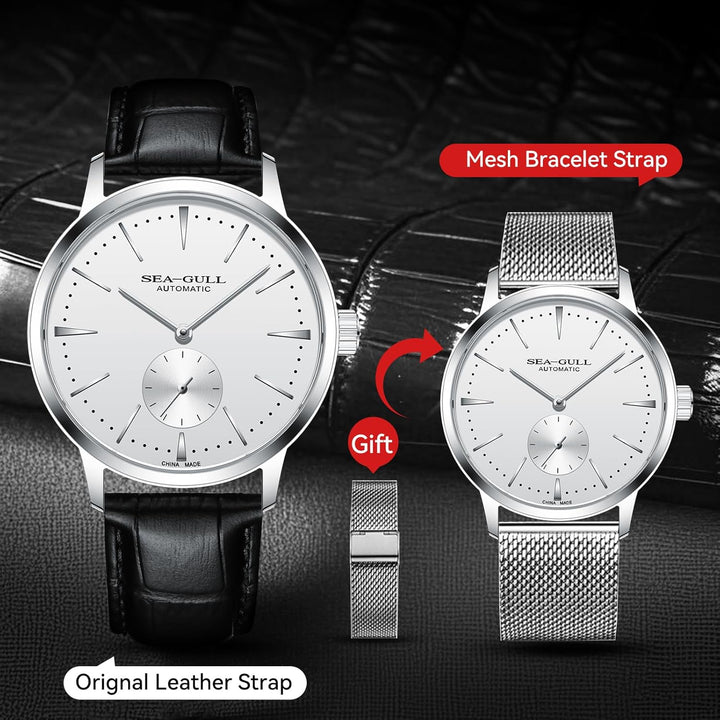 Mens Classic Leather Strap Vintage Watch