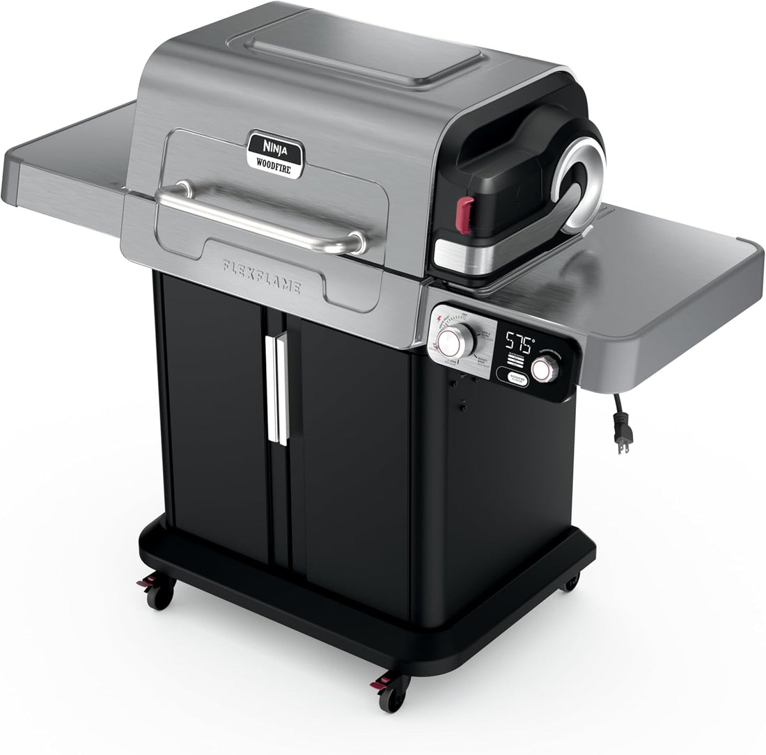 Flexflame Proconnect Grill & Smoker | 5-In-1 Smart Cooking System | Electric & Propane | App-Connected | 3-Burner Digital Control | Roast, Griddle & Pizza Maker | Black/Gold | PG305