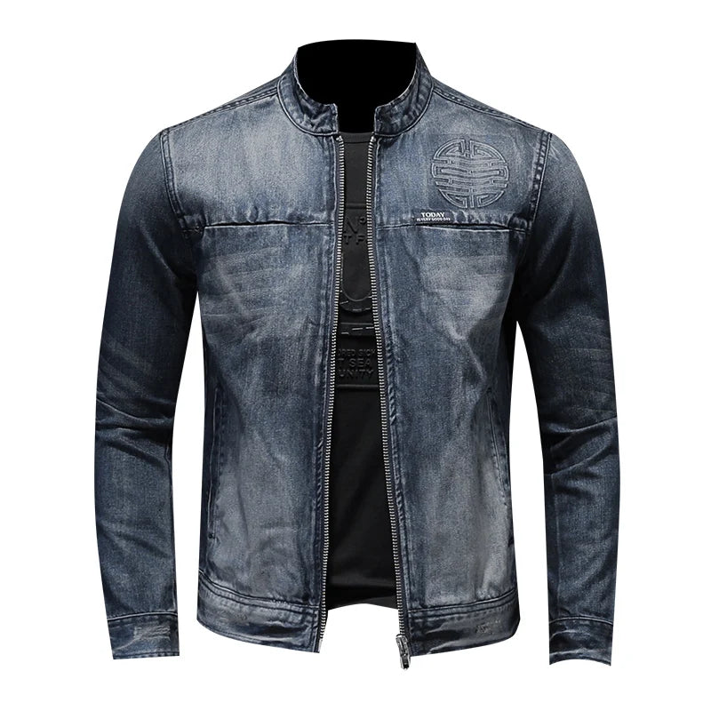 Elite Mens Zipper Denim Jacket Jacket 