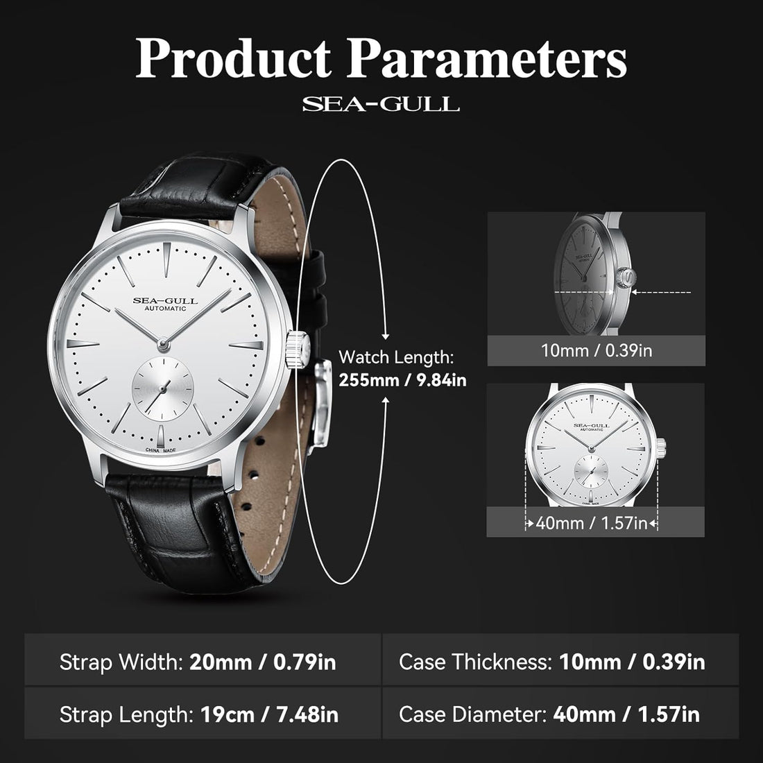 Vinatage Mens  Leather Strap Watch