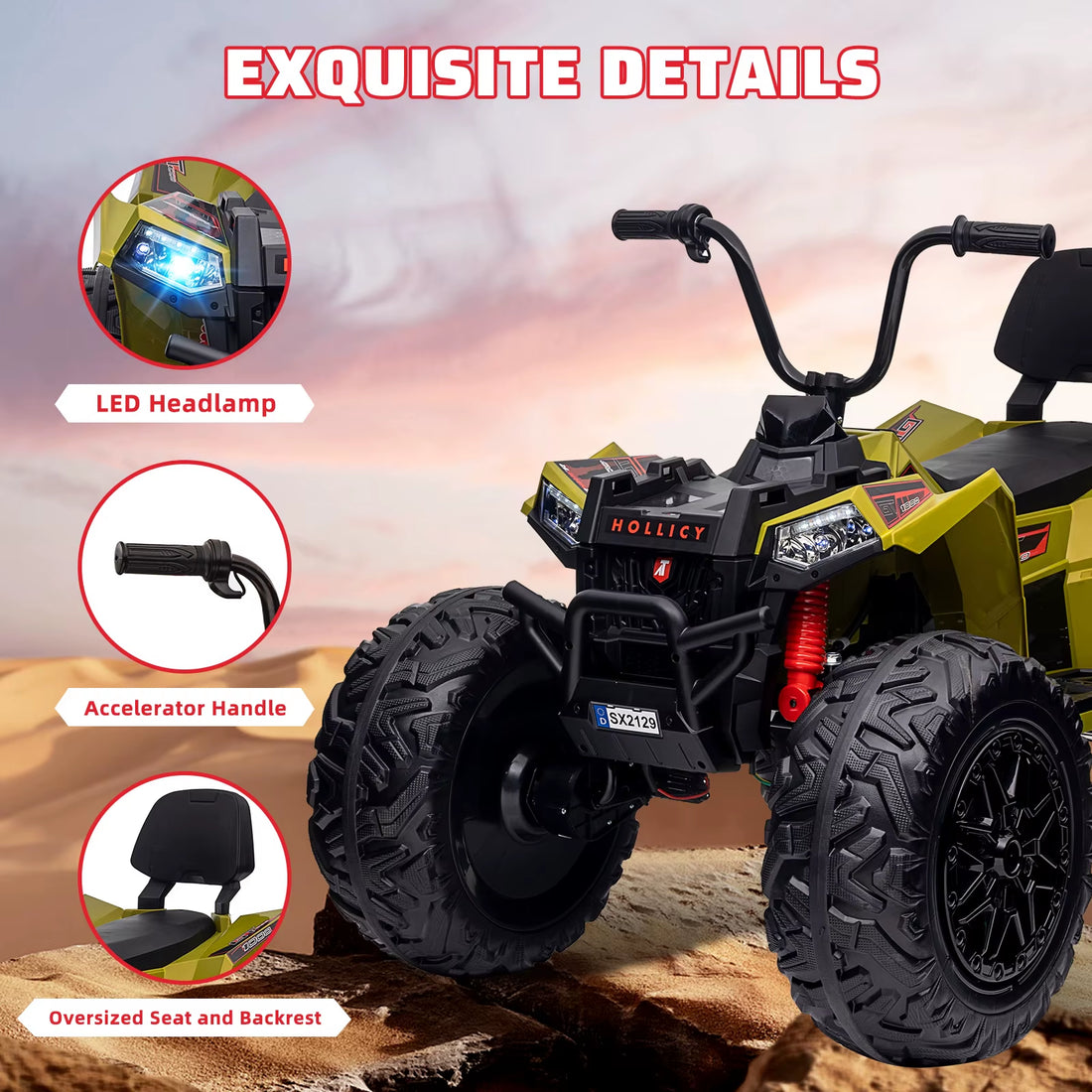 Kids Electric Car ATV Powerful Ride with Music Player LED