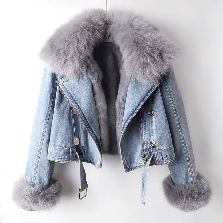 New Korean Style Women Denim Blazer Jacket
