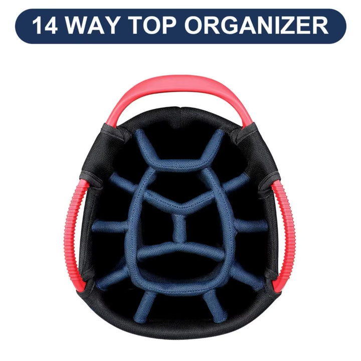 Modern Waterproof Golf Cart Bag with Full 14-Way Dividers, Golf Club Organizer