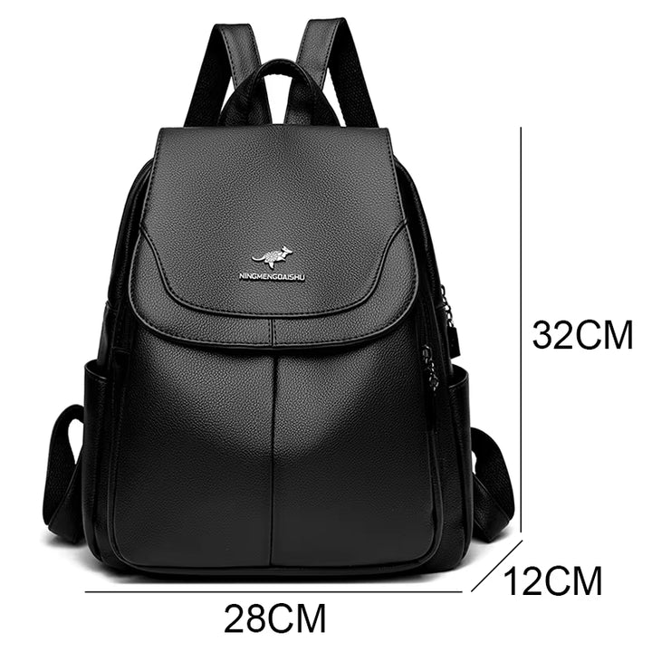 Women Large Capacity Backpack High Quality Leather Female Vintage Bag School Bags Travel Bagpack Ladies Bookbag Rucksack Purses